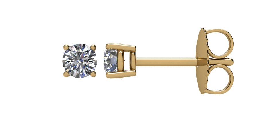 14K Yellow 1/8 CTW Diamond Stud Single Earring