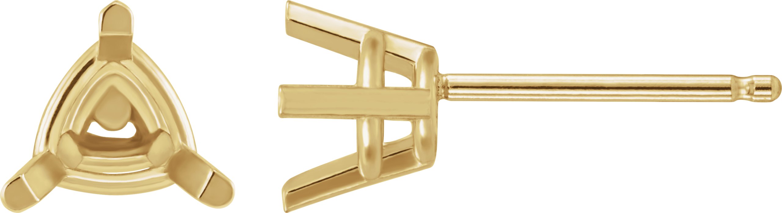 Trillion 3-Prong Stud Earrings