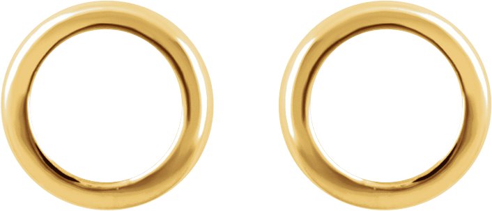 14K Yellow Circle Earrings 