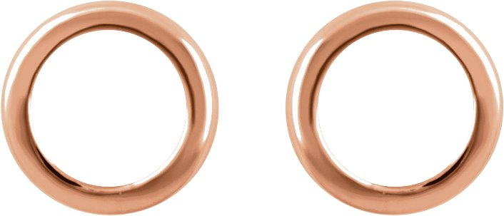 14K Rose Circle Earrings 