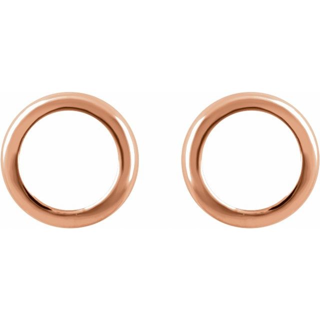 14K Rose Circle Earrings 