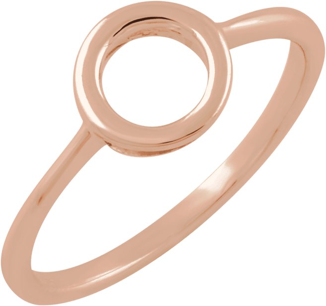 14K Rose 8 mm Circle Ring