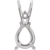 Pear 4-Prong Lightweight Accented Pendant 