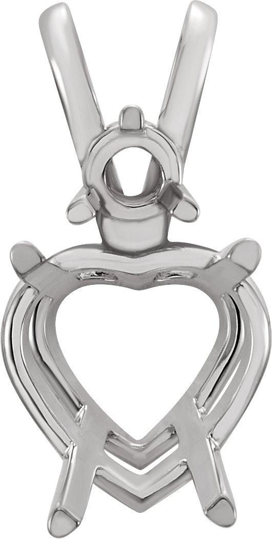 Heart 4-Prong Accented Pendant