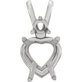 Heart 4-Prong Accented Pendant 