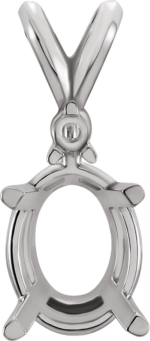 Oval 4-Prong Accented Pendant
