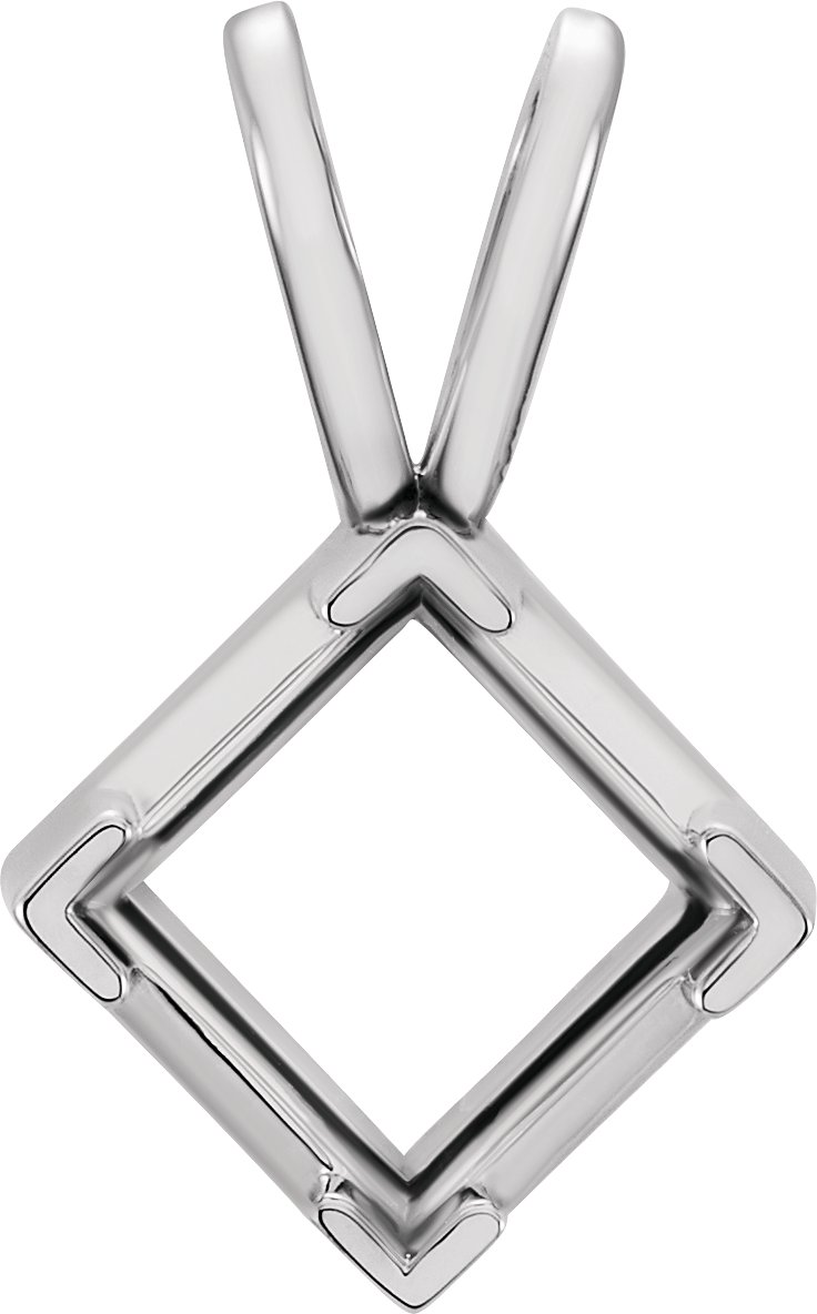Square 4-Prong V-End Pendant