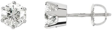 Round 6-Prong Stud Earrings