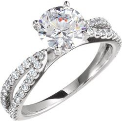 Accented Engagement Ring or Base