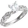 10K White and 14K White 4.5 mm Square .625 CTW Diamond Semi Set Engagement Ring Ref 5408952