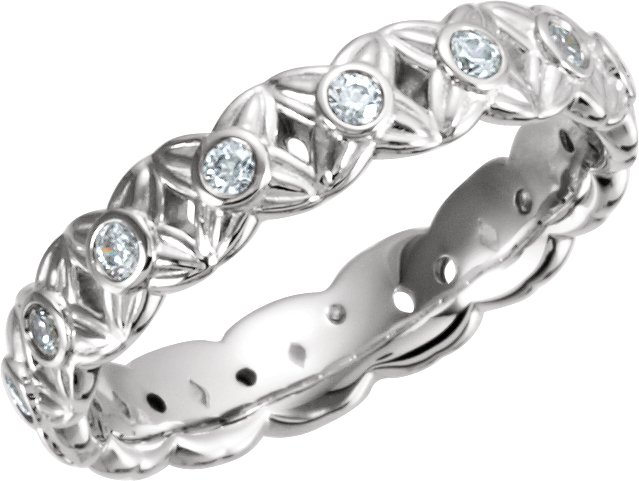 Platinum .375 CTW Diamond Sculptural Inspired Eternity Band Size 5 Ref 5508998