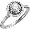 14K White 1 CTW Diamond Halo Style Engagement Ring Ref 3771952