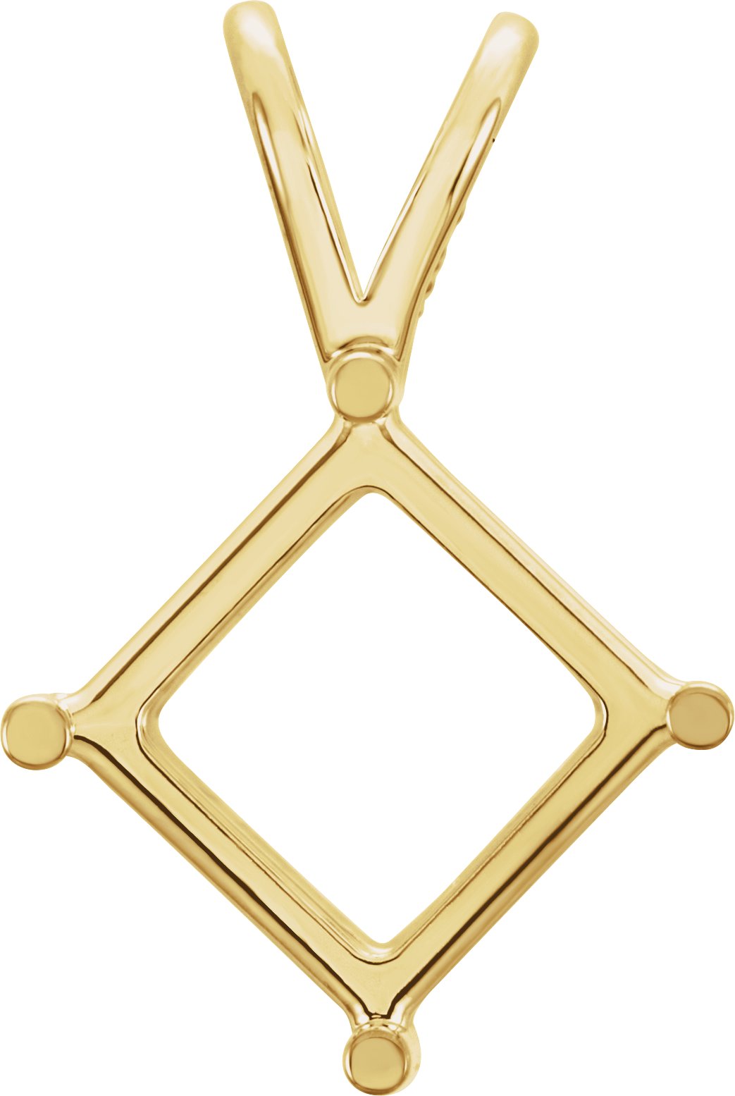 Square 4-Prong Basket Pendant