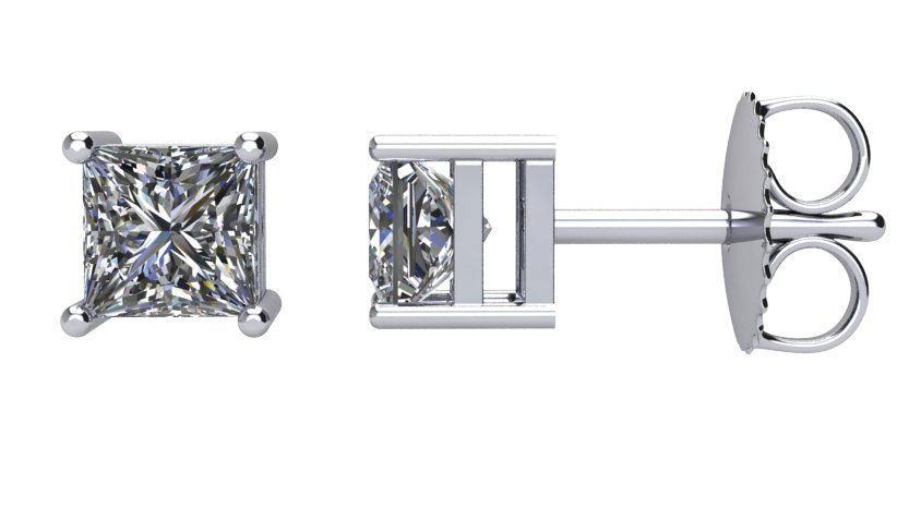 14K White 3/4 CTW Natural Diamond Stud Earrings