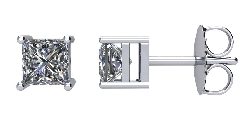 14K White 1 CTW Natural Diamond Stud Earrings