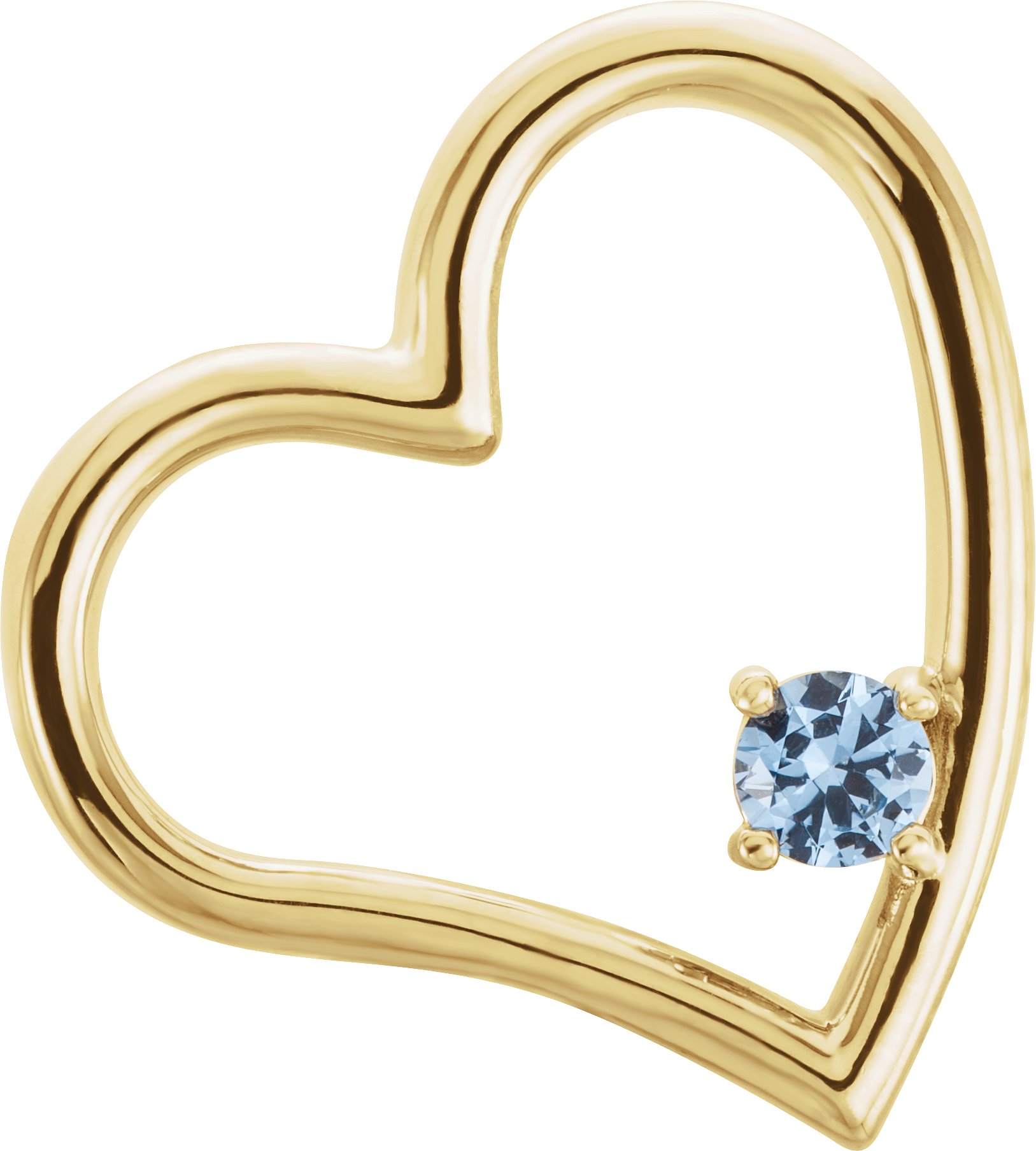 14K Yellow 1-stone 3 mm Round 1-Stone Family Heart Pendant Mounting
