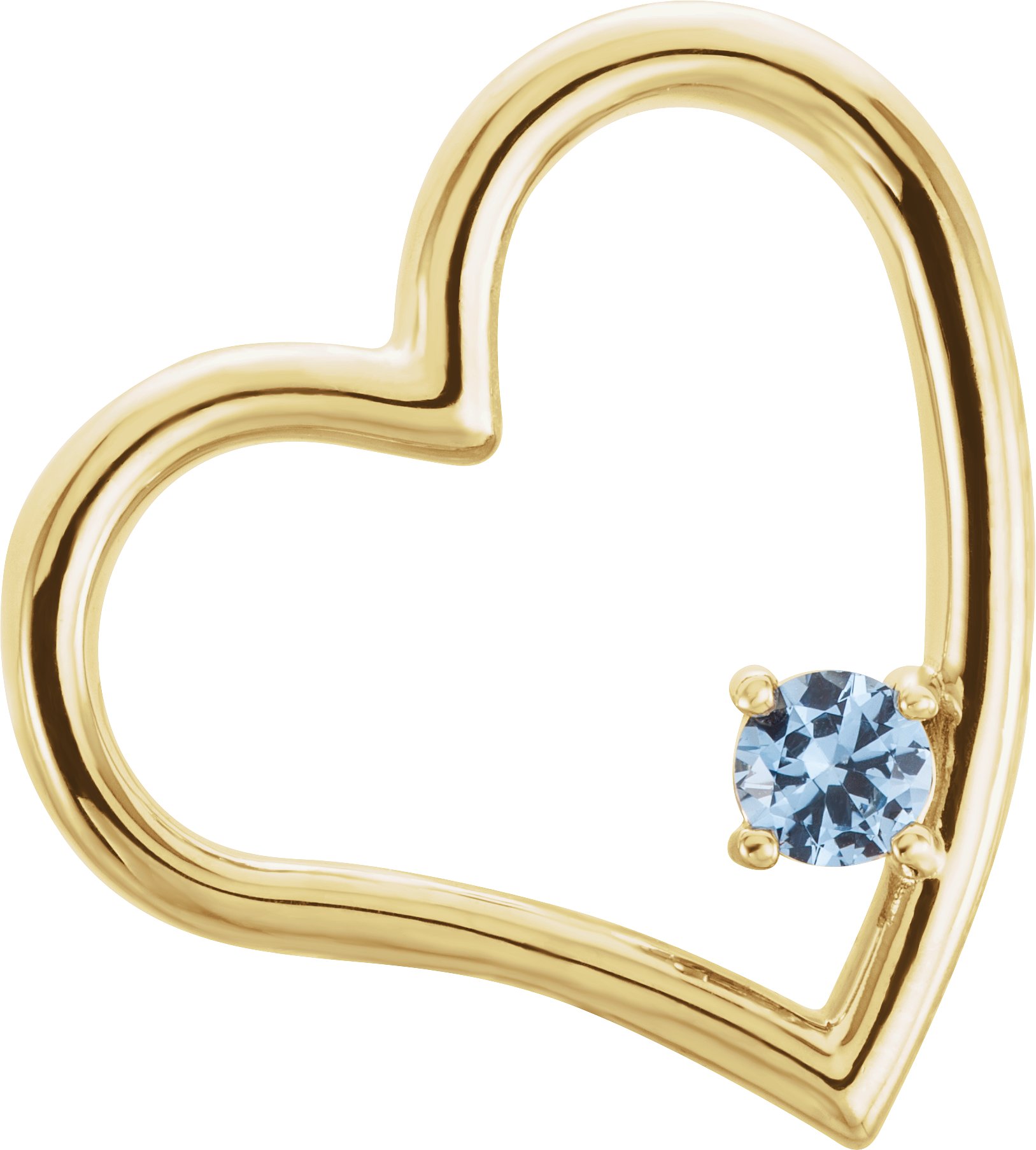 14K Yellow 1-Stone Family Heart Pendant Mounting