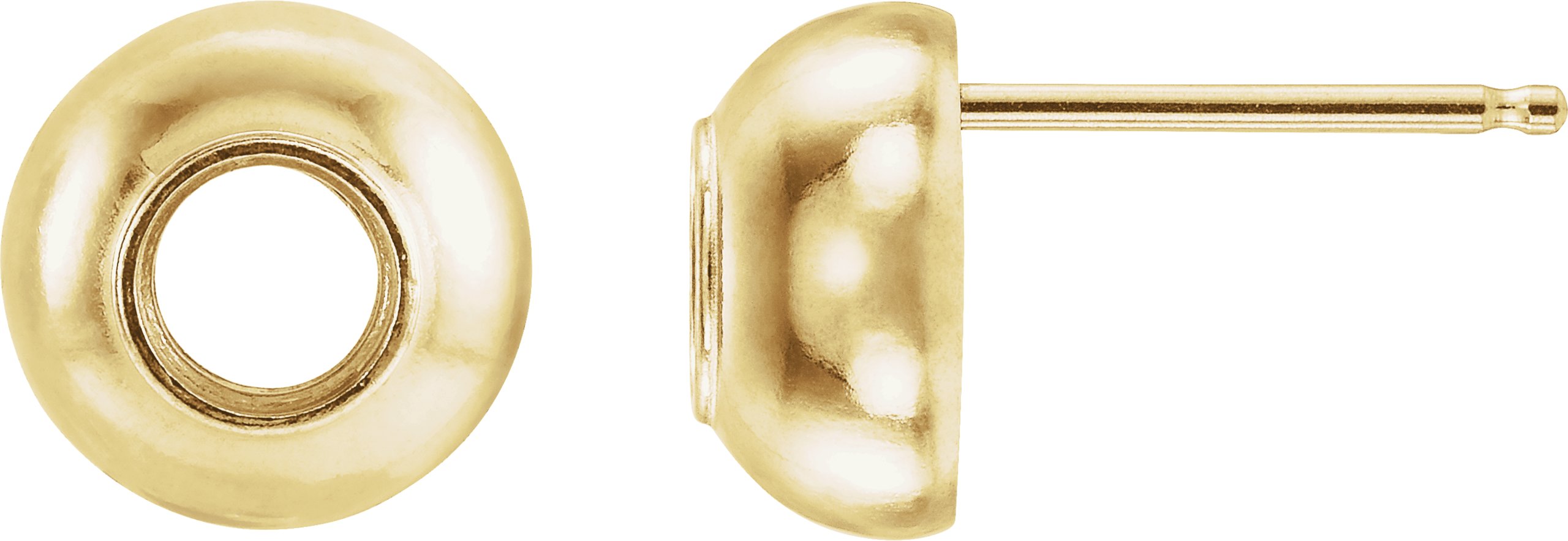 Round Bezel-Set Dome Earrings