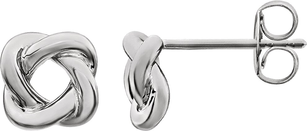 Sterling Silver 7x7 mm Knot Earrings