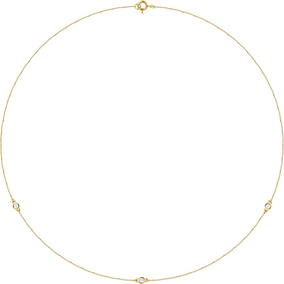 14K Yellow 1/5 CTW Lab-Grown Diamond 3-Station 18 Necklace