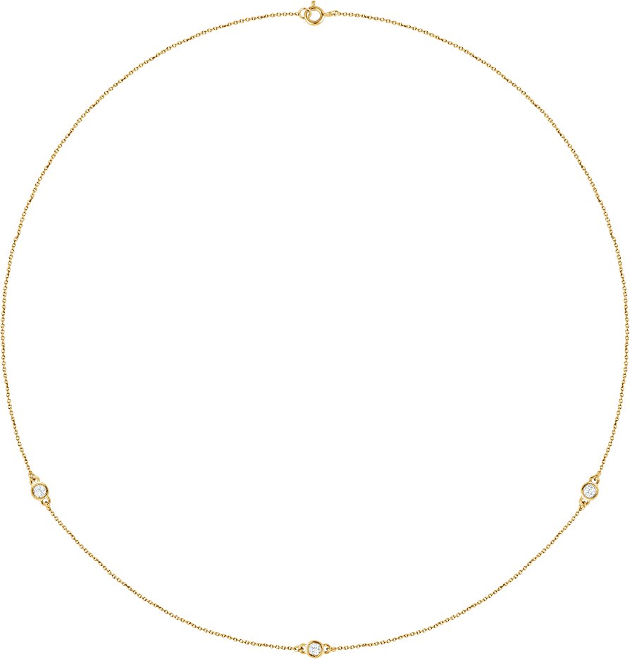 14K Yellow 1/4 CTW Natural Diamond 3-Station 18 Necklace