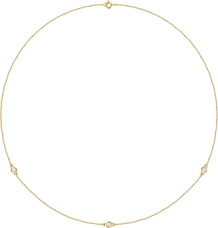 14K Yellow 1/4 CTW Lab-Grown Diamond 3-Station 18" Necklace