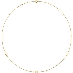 14K Yellow 1/4 CTW Natural Diamond 3-Station 18" Necklace