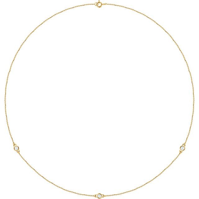 14K Yellow 1/4 CTW Natural Diamond 3-Station 18 Necklace