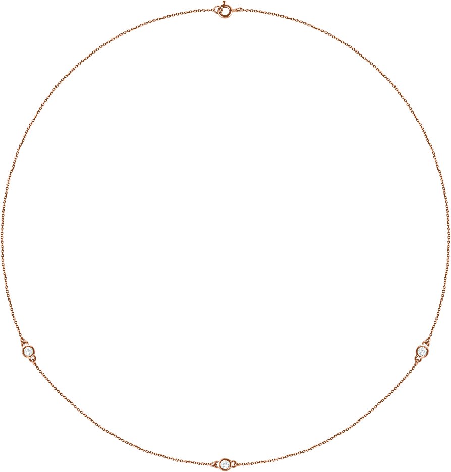 14K Rose .25 CTW Diamond 3 Station 18 inch Necklace Ref. 11632364