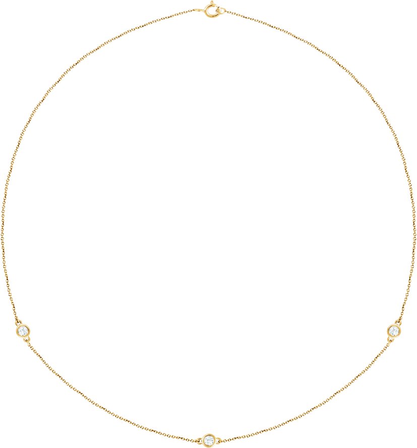 14K Yellow 1/3 CTW Natural Diamond 3-Station 18 Necklace