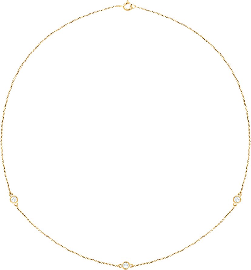 14K Yellow .33 CTW Diamond 3 Station 18 inch Necklace Ref. 11632265