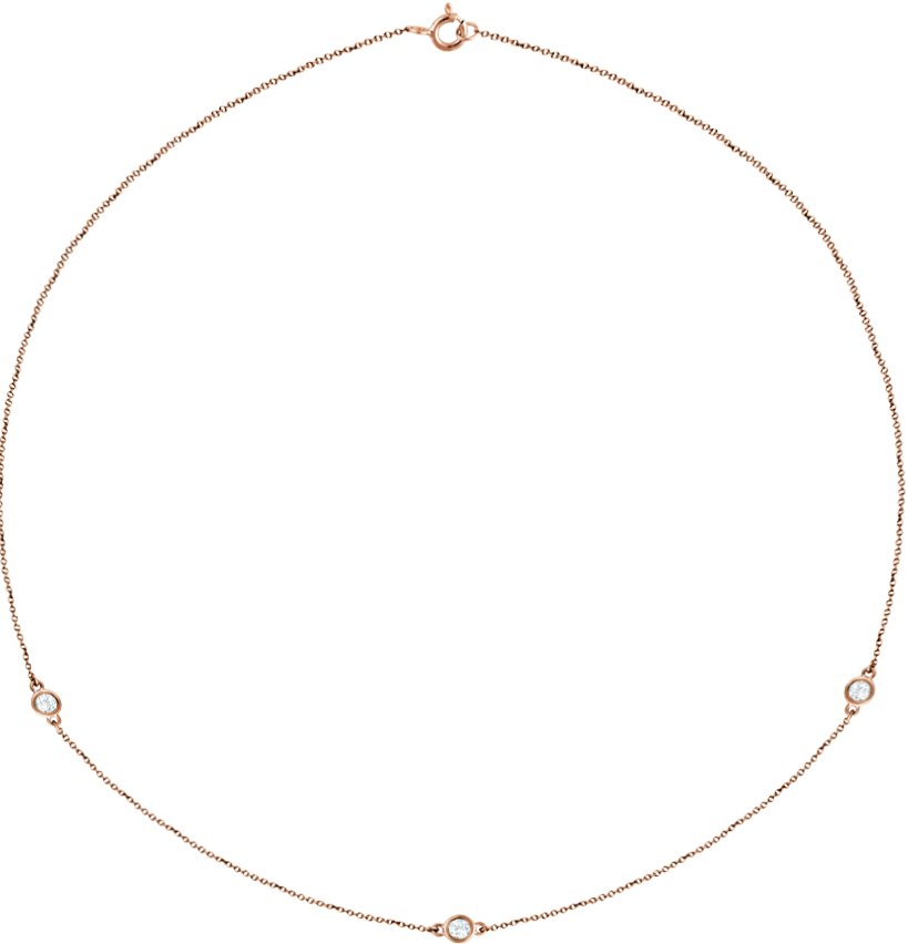 14K Rose 1/3 CTW Lab-Grown Diamond 3-Station 18" Necklace