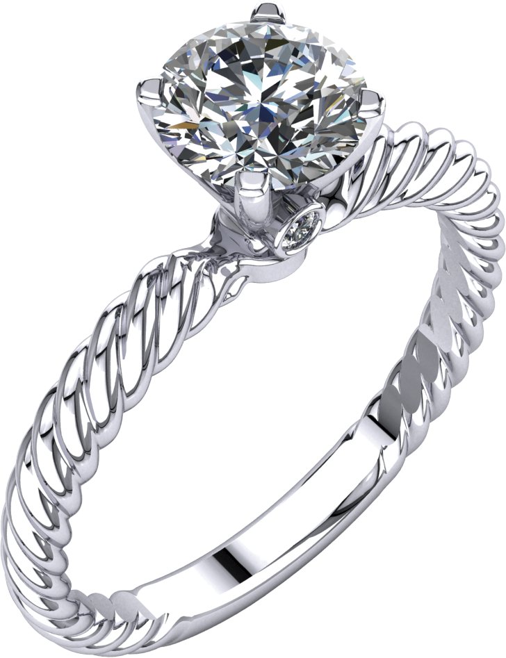 Semi-Mount Rope Design Solitaire Engagement