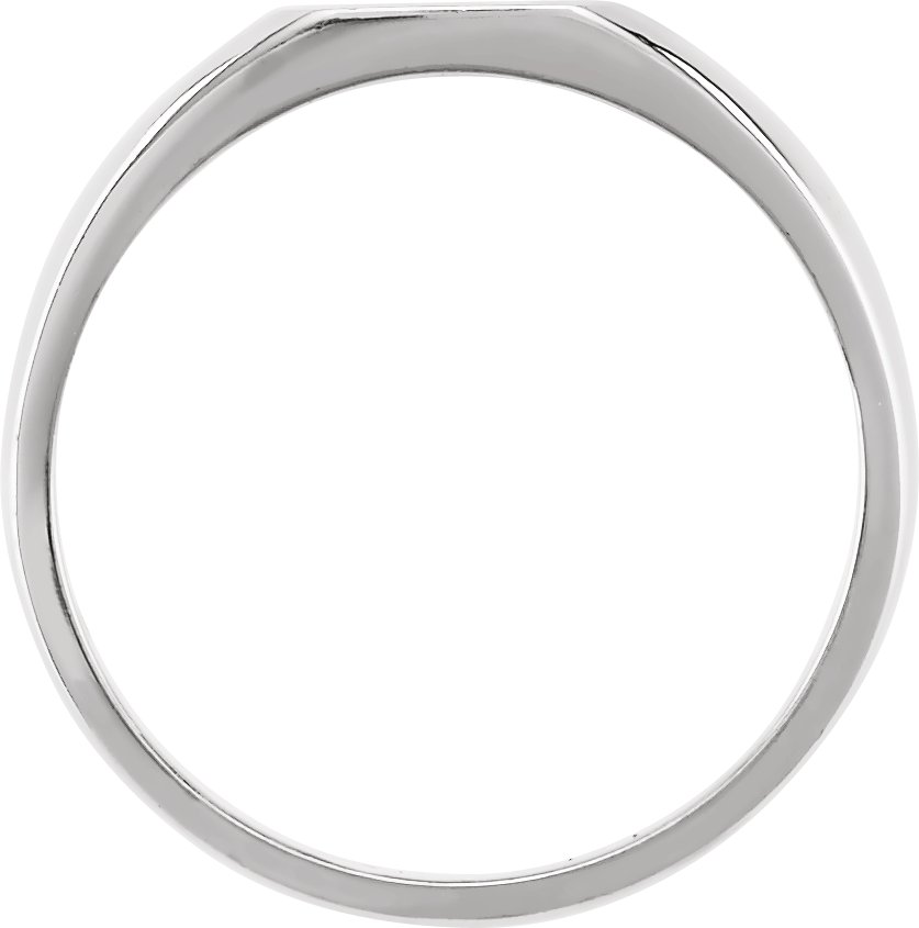 14K White 7 mm Square Signet Ring