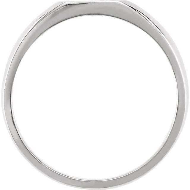 14K White 7 mm Square Signet Ring