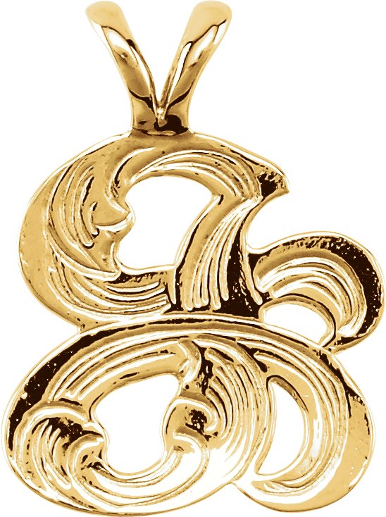 14K Yellow Medium Initial J Pendant