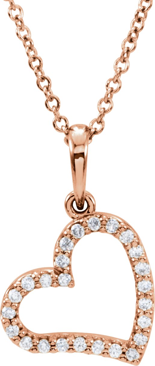 14K Rose 1/10 CTW Diamond 16" Necklace