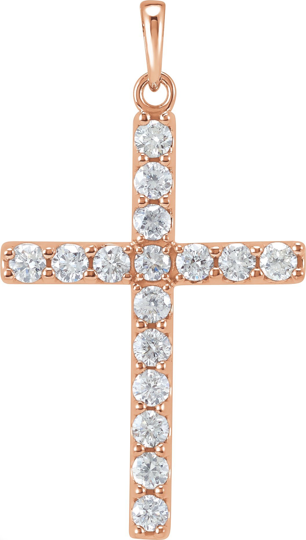 14K Rose 1/4 CTW Lab-Grown Diamond Cross Pendant