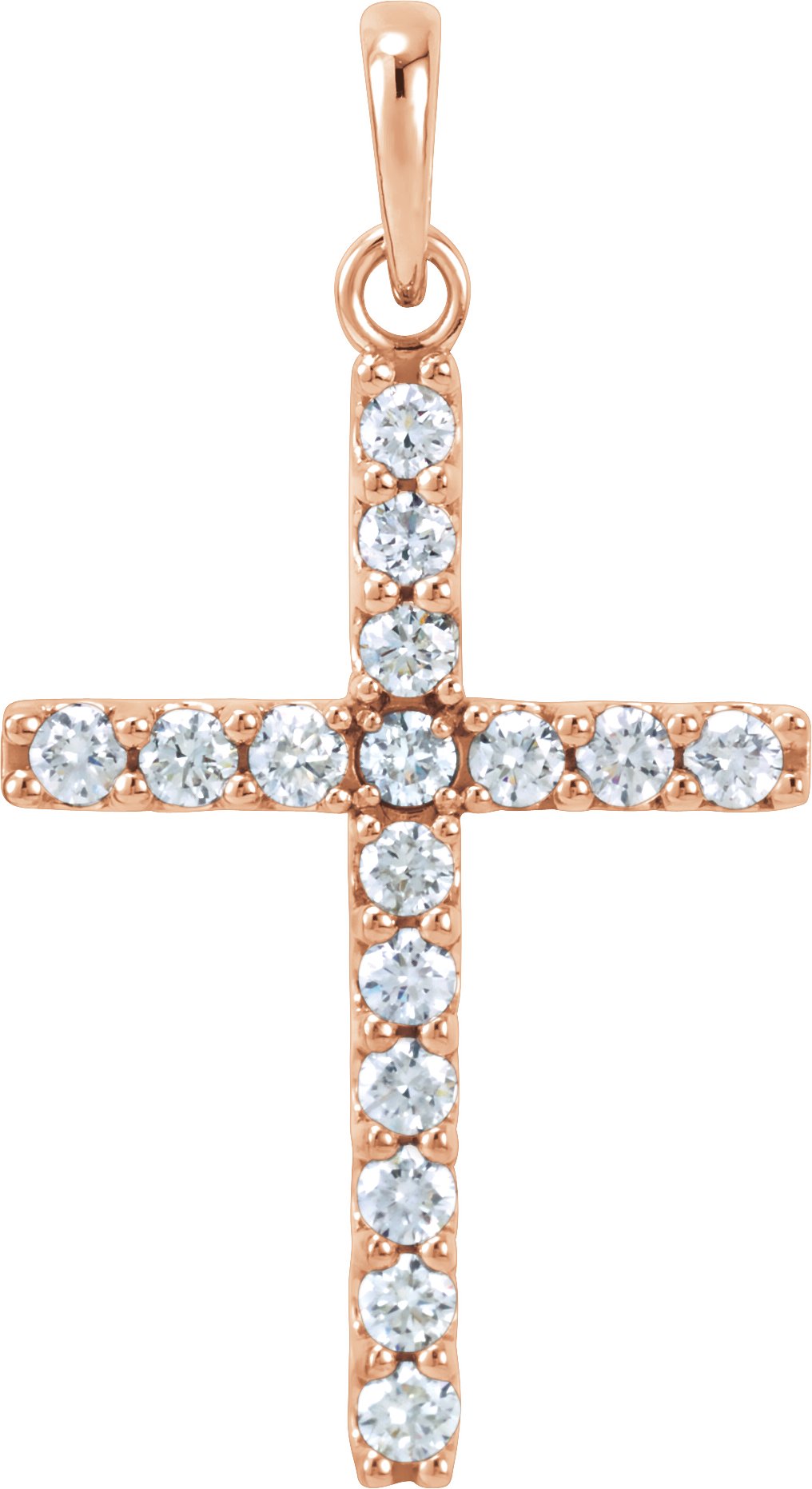 14K Rose .50 CTW Lab Grown Diamond Cross Pendant Ref 20430828