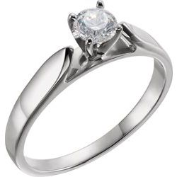 Round Solitaire Engagement Ring Mounting or Band