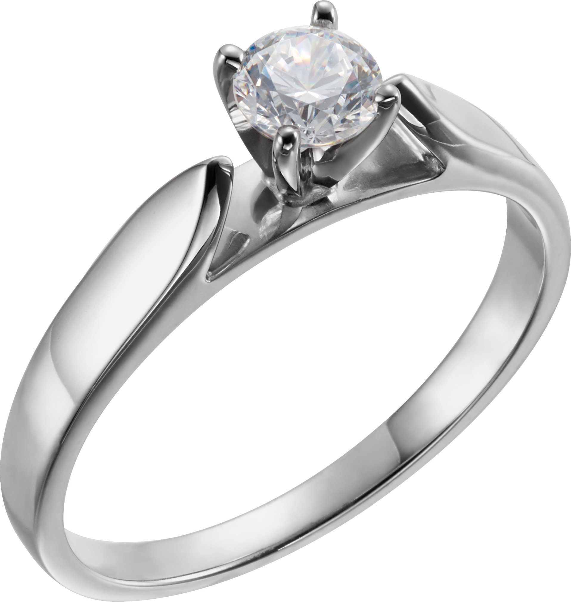 Round Solitaire Engagement Ring Mounting or Band