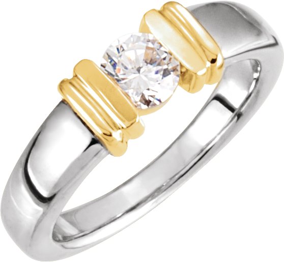 Platinum & 18K Yellow  1/4 CTW Diamond Solitaire Engagement Ring