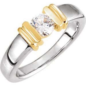 Platinum & 18K Yellow  1/4 CTW Diamond Solitaire Engagement Ring