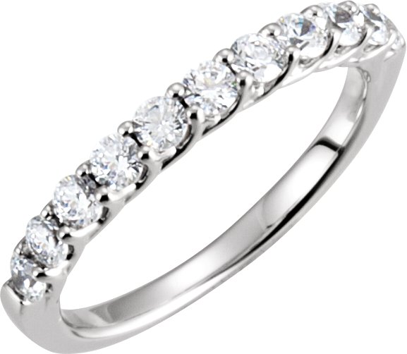 14K White 5/8 CTW Natural Diamond Matching Band