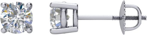 14K White 1/2 CTW Natural Diamond Stud Earrings