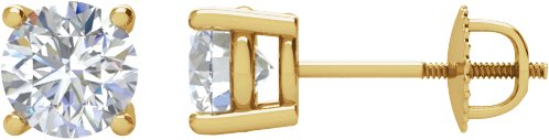 Round 4-Prong Stud Earrings