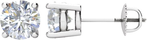 Round 4-Prong Stud Earrings
