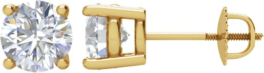 Round 4-Prong Stud Earrings