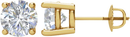Round 4-Prong Stud Earrings