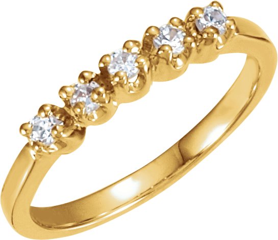 14K Yellow .17 CTW Diamond 5 Stone Anniversary Band Ref 11760991